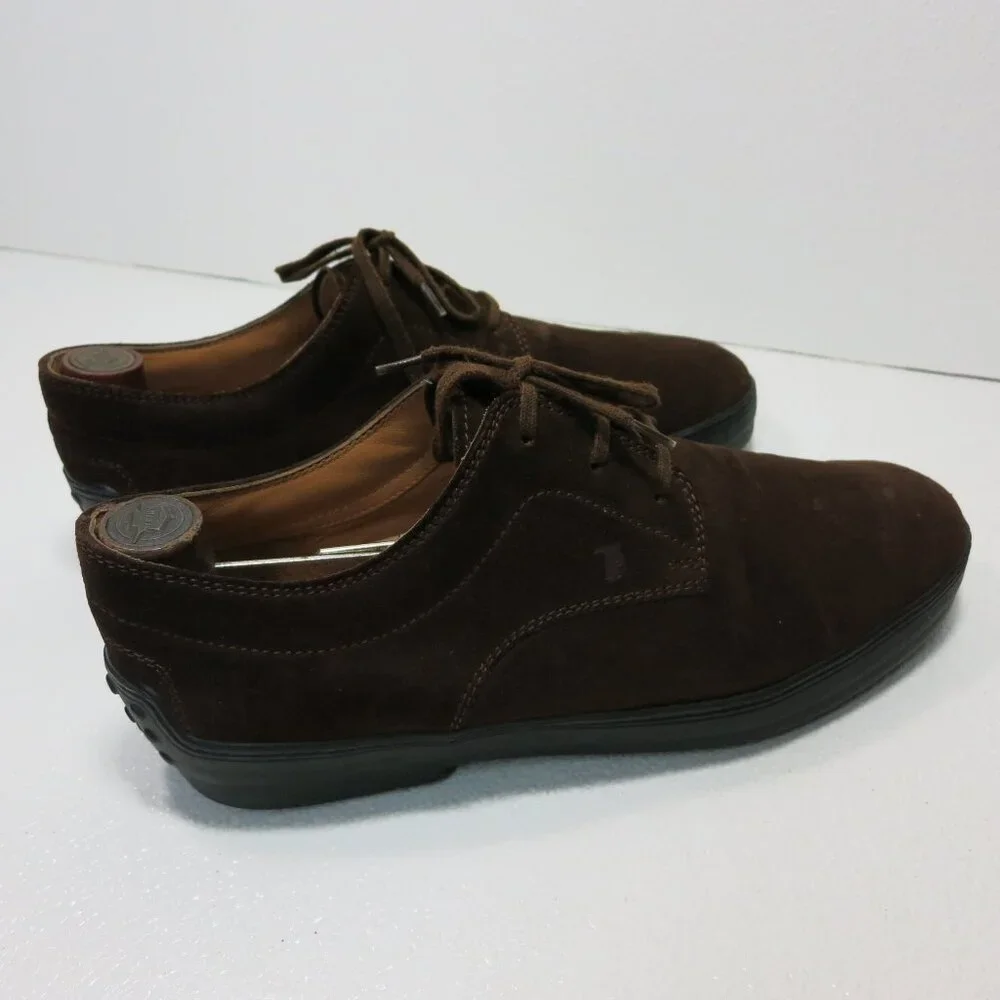 Tod's 8.5 Suede Leather Casual Oxfords Shoe Men's Footwear Zapatos Kutsu 9.5